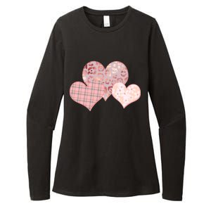 Stylish Pattern Hearts Womens CVC Long Sleeve Shirt