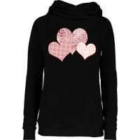 Stylish Pattern Hearts Womens Funnel Neck Pullover Hood