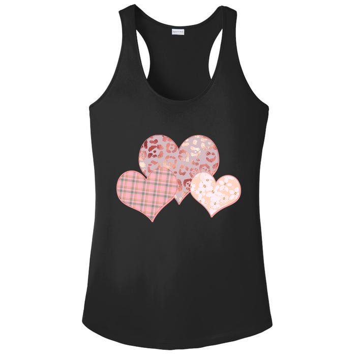 Stylish Pattern Hearts Ladies PosiCharge Competitor Racerback Tank