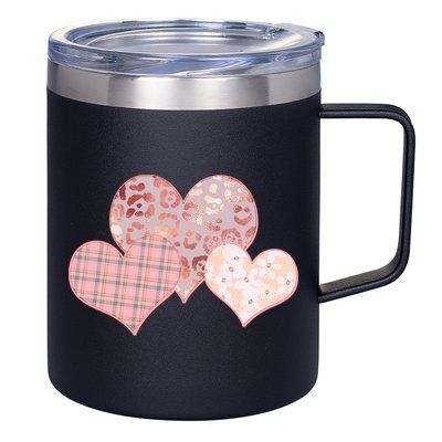 Stylish Pattern Hearts 12oz Stainless Steel Coffee Mug