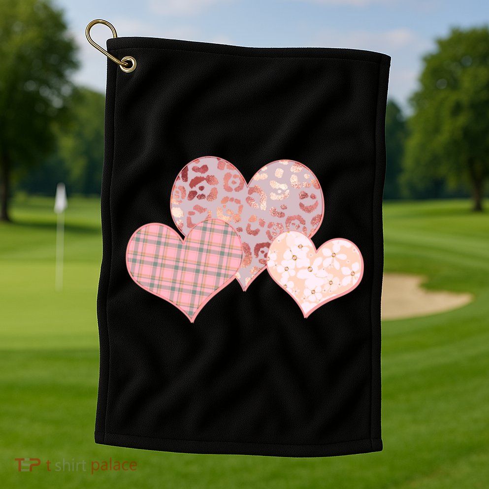 Stylish Pattern Hearts Golf Towel