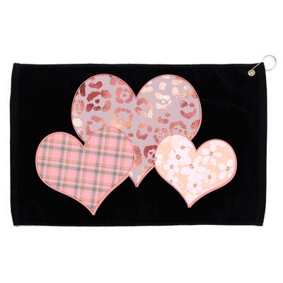 Stylish Pattern Hearts Grommeted Golf Towel