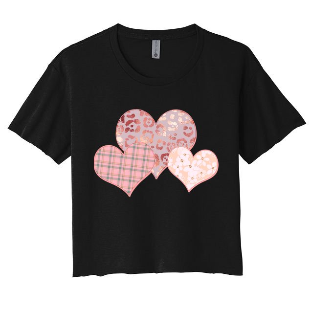 Stylish Pattern Hearts Crop Top