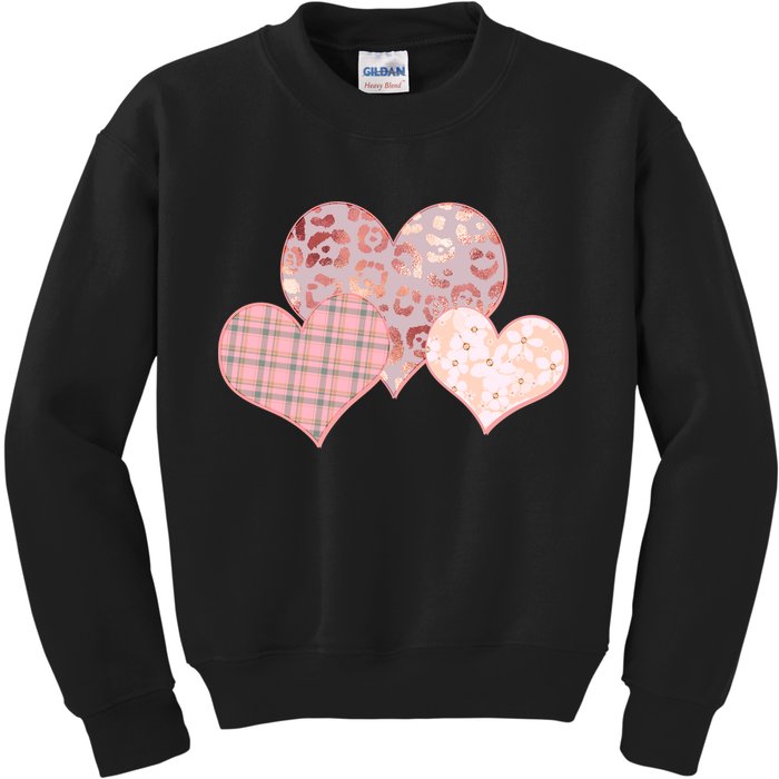 Stylish Pattern Hearts Kids Sweatshirt