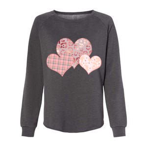 Stylish Pattern Hearts Womens California Wash Sweatshirt