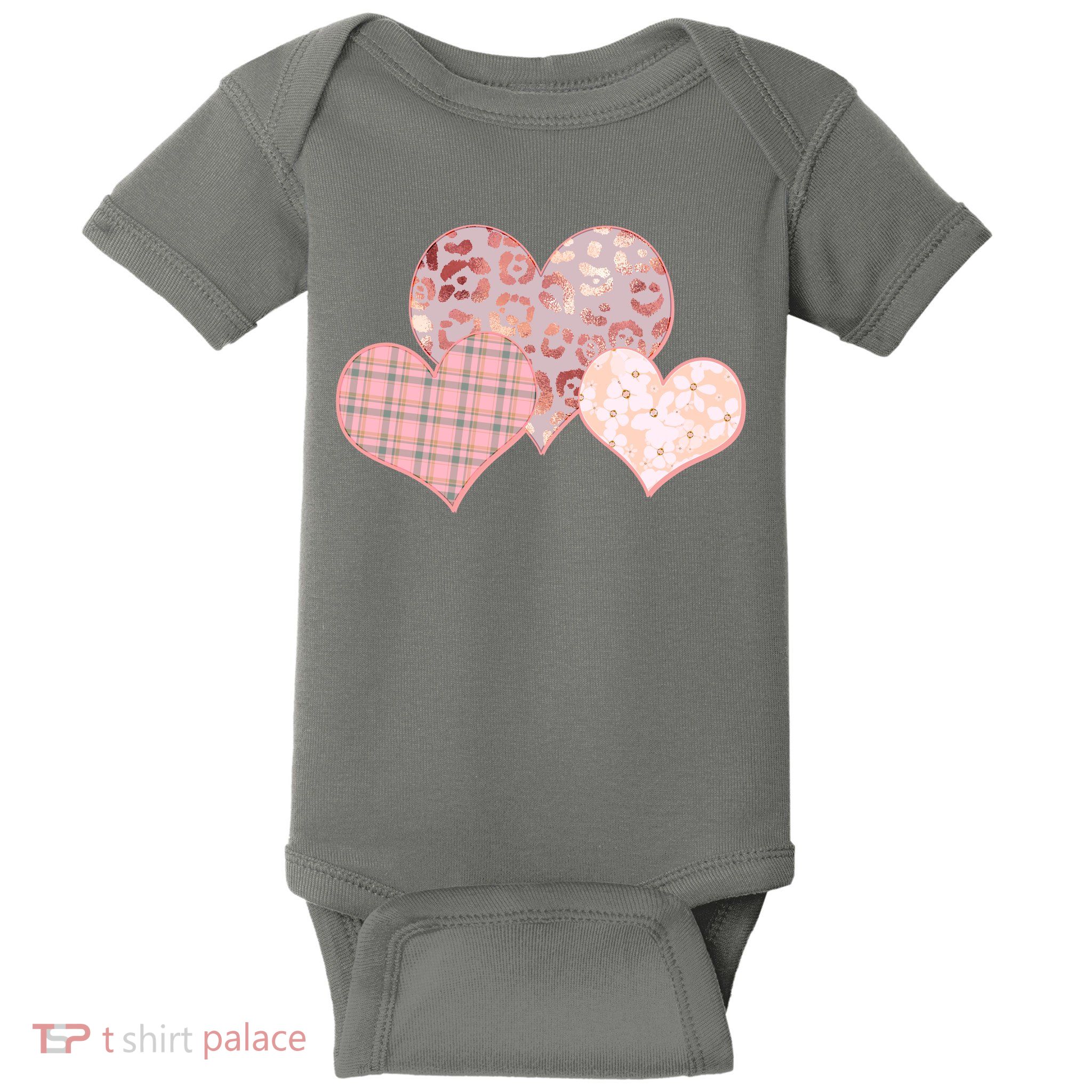 Stylish Pattern Hearts Baby Bodysuit