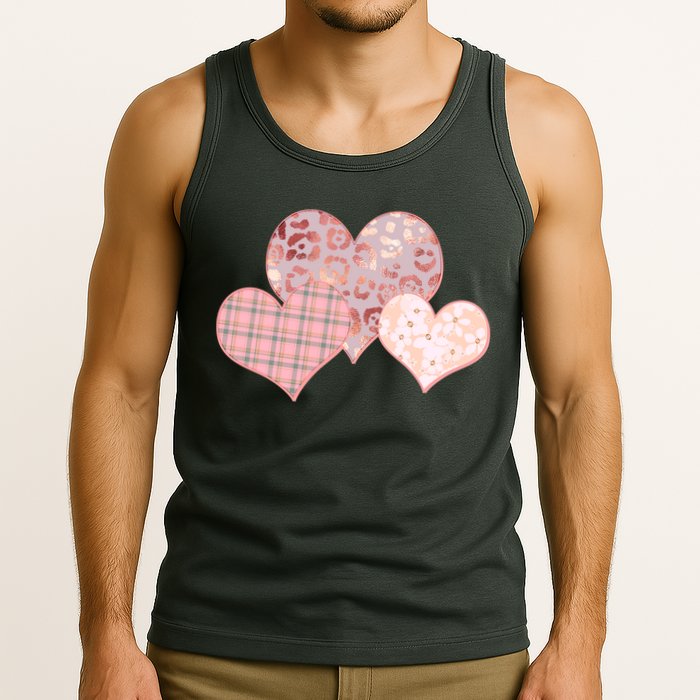 Stylish Pattern Hearts Tank Top