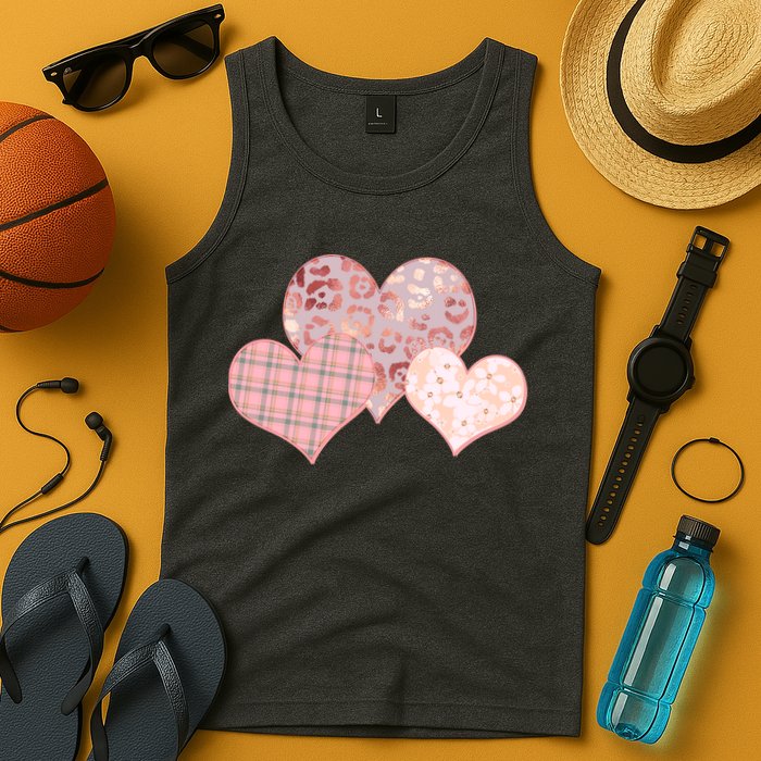 Stylish Pattern Hearts Tank Top