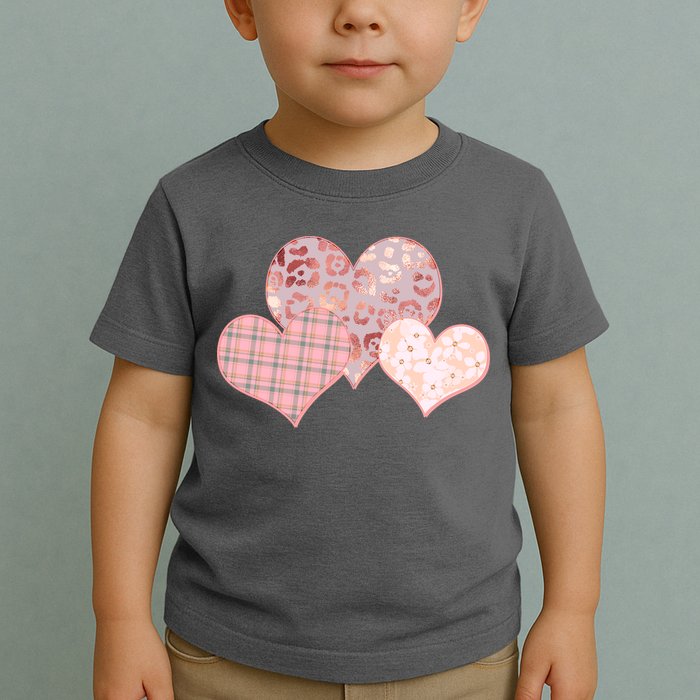 Stylish Pattern Hearts Toddler T-Shirt