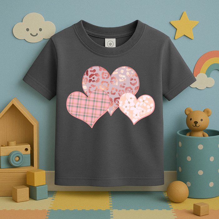 Stylish Pattern Hearts Toddler T-Shirt