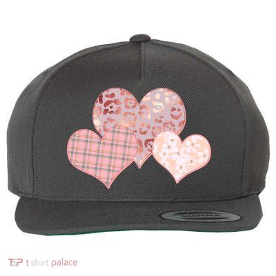 Stylish Pattern Hearts Wool Snapback Cap