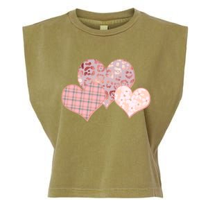 Stylish Pattern Hearts Garment-Dyed Women's Muscle Tee