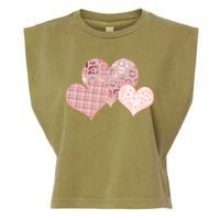 Stylish Pattern Hearts Garment-Dyed Women's Muscle Tee