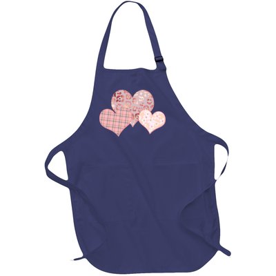 Stylish Pattern Hearts Full-Length Apron With Pockets