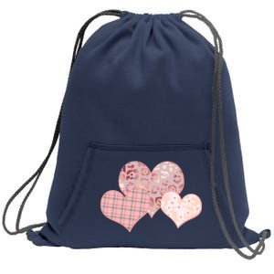 Stylish Pattern Hearts Sweatshirt Cinch Pack Bag