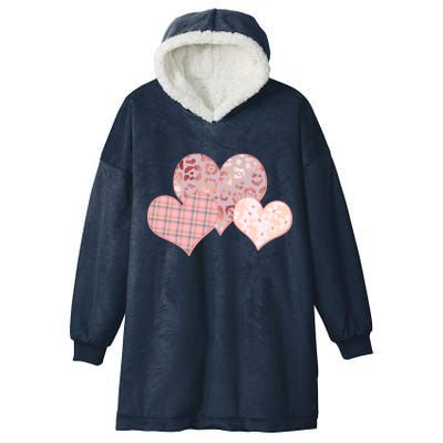 Stylish Pattern Hearts Hooded Wearable Blanket