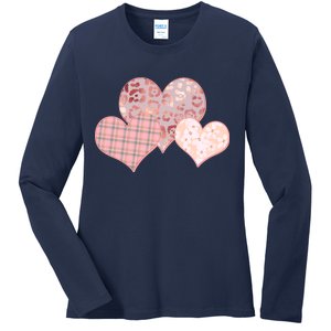 Stylish Pattern Hearts Ladies Long Sleeve Shirt