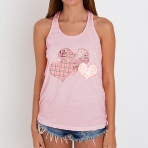 Stylish Pattern Hearts Women's Knotted Racerback Tank