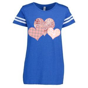 Stylish Pattern Hearts Enza Ladies Jersey Football T-Shirt