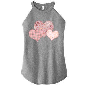 Stylish Pattern Hearts Women's Perfect Tri Rocker Tank