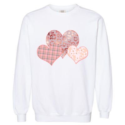 Stylish Pattern Hearts Garment-Dyed Sweatshirt