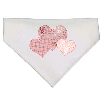 Stylish Pattern Hearts USA-Made Doggie Bandana