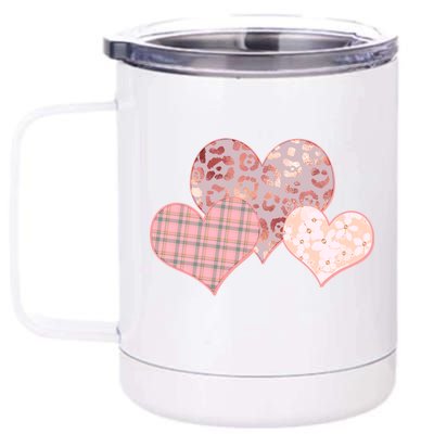 Stylish Pattern Hearts 12 oz Stainless Steel Tumbler Cup