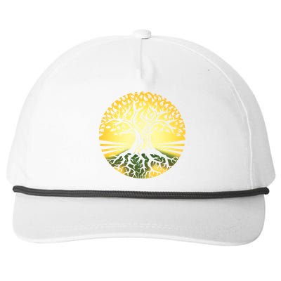 Stylized Druid Tree Snapback Five-Panel Rope Hat