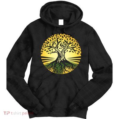 Stylized Druid Tree Tie Dye Hoodie