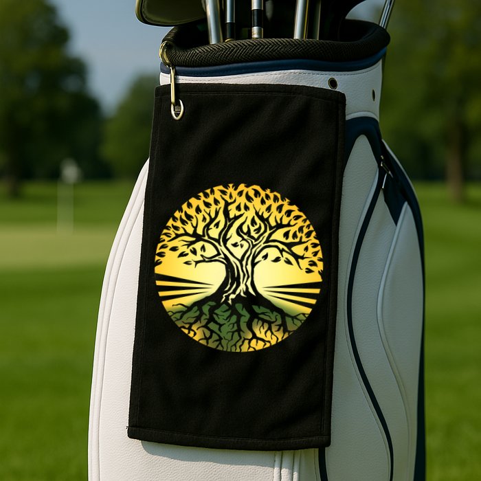 Stylized Druid Tree Golf Towel