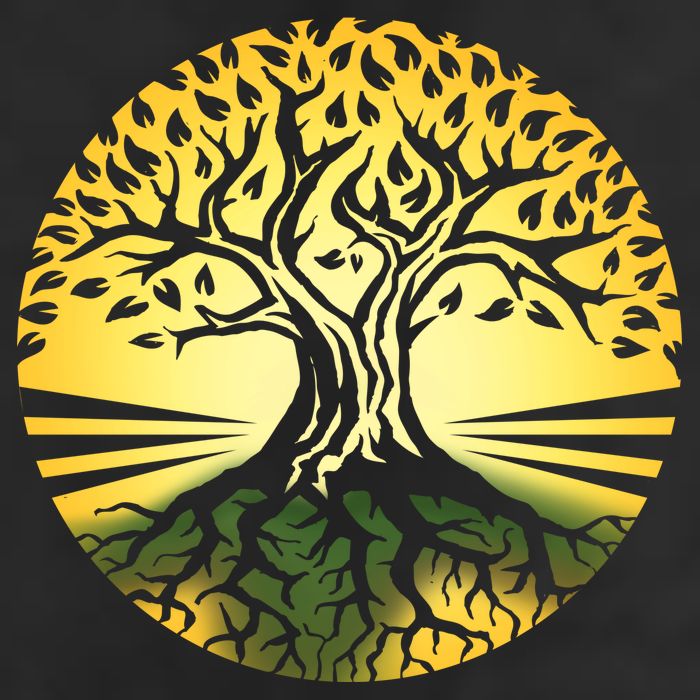 Stylized Druid Tree Golf Towel
