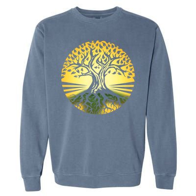 Stylized Druid Tree Garment-Dyed Sweatshirt