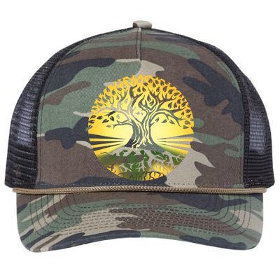 Stylized Druid Tree Retro Rope Trucker Hat Cap