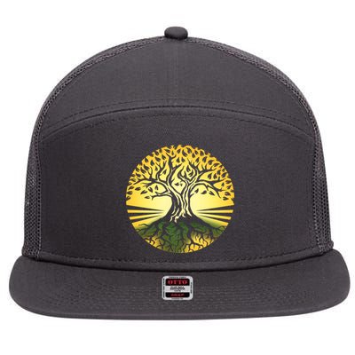 Stylized Druid Tree 7 Panel Mesh Trucker Snapback Hat