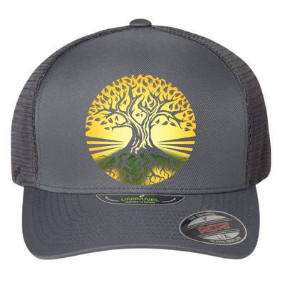 Stylized Druid Tree Flexfit Unipanel Trucker Cap