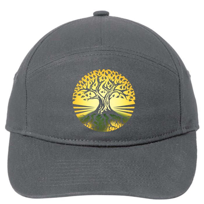 Stylized Druid Tree 7-Panel Snapback Hat