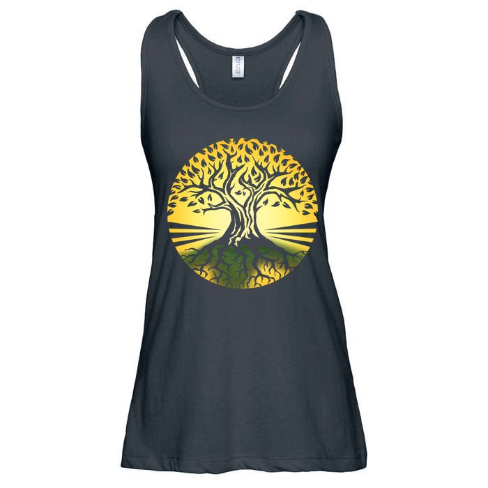 Stylized Druid Tree Ladies Essential Flowy Tank