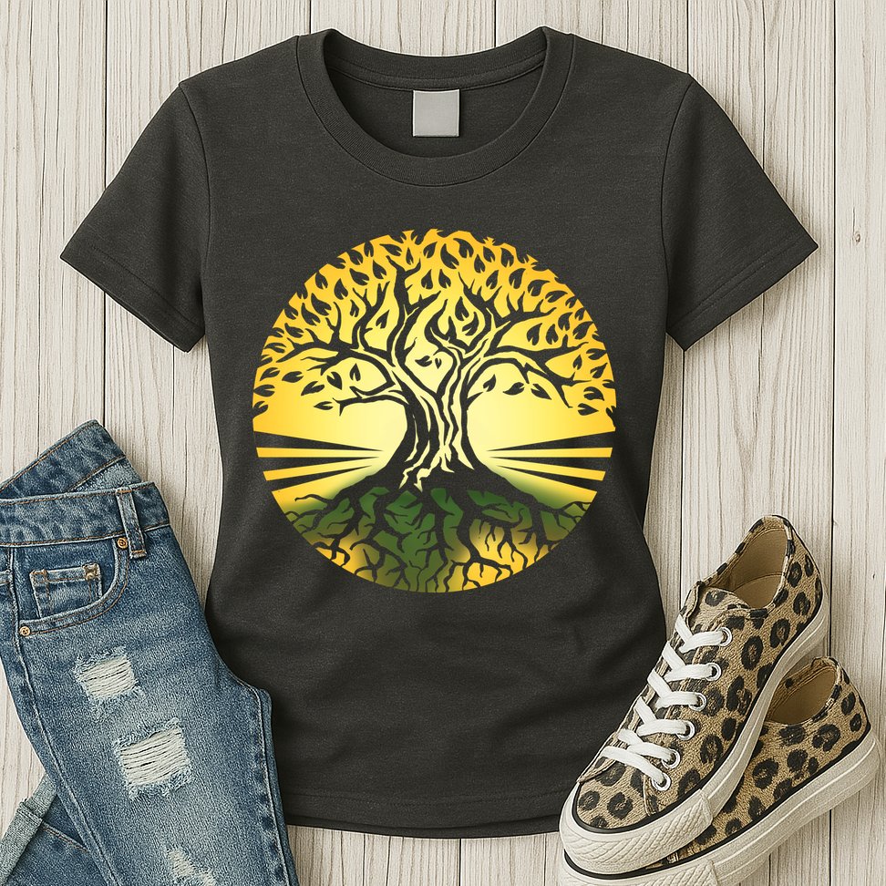 Stylized Druid Tree Womens T-Shirt