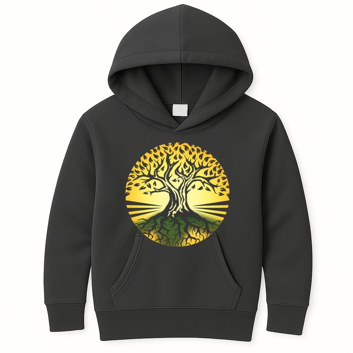 Stylized Druid Tree Kids Hoodie