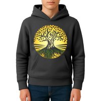 Stylized Druid Tree Kids Hoodie