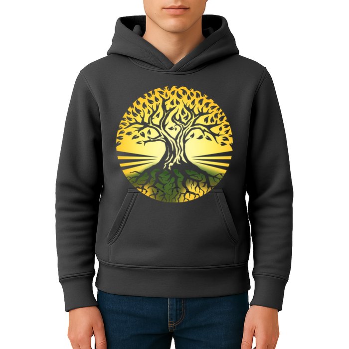 Stylized Druid Tree Kids Hoodie