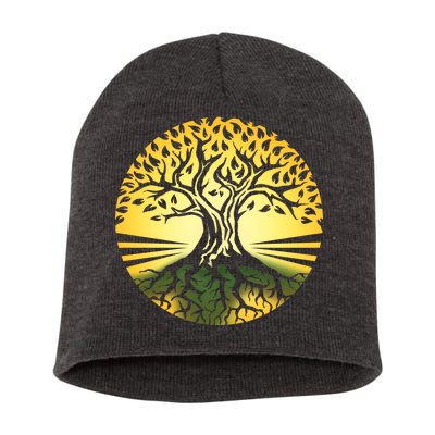 Stylized Druid Tree Short Acrylic Beanie