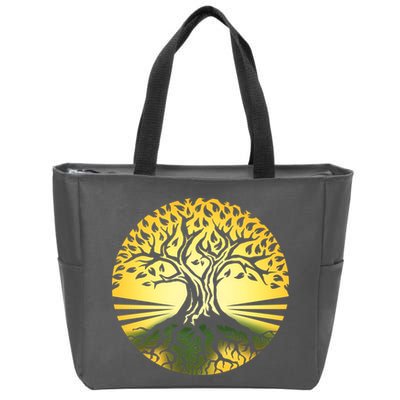 Stylized Druid Tree Zip Tote Bag
