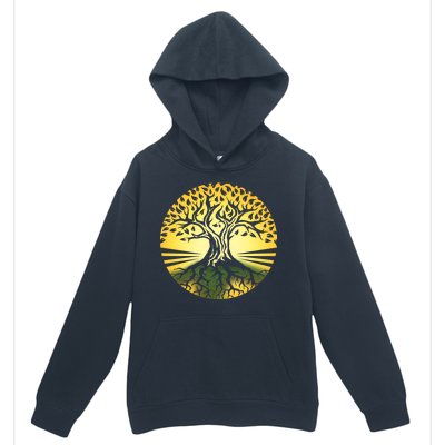 Stylized Druid Tree Urban Pullover Hoodie