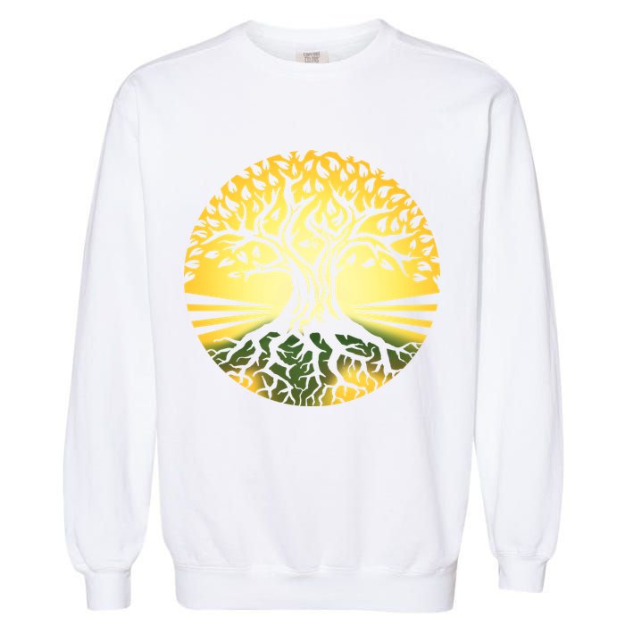 Stylized Druid Tree Garment-Dyed Sweatshirt