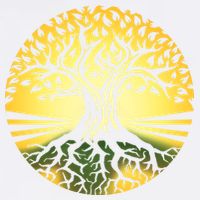 Stylized Druid Tree Garment-Dyed Sweatshirt
