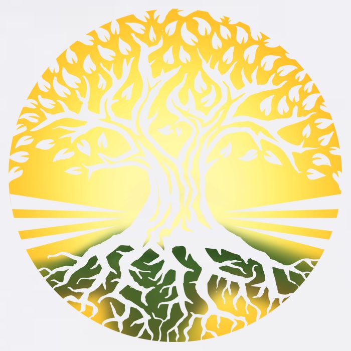 Stylized Druid Tree Garment-Dyed Sweatshirt