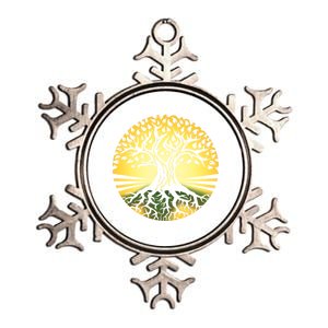 Stylized Druid Tree Metallic Star Ornament