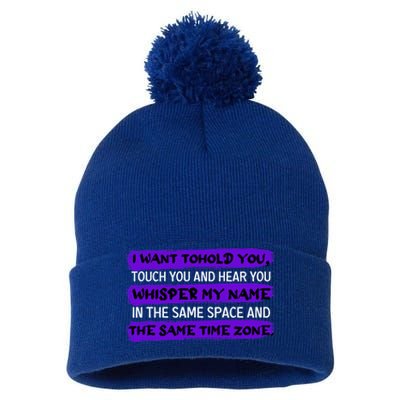 Same Time Zone Long Distance Relationship Couple Gift Pom Pom 12in Knit Beanie