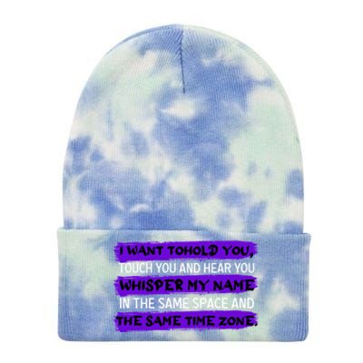 Same Time Zone Long Distance Relationship Couple Gift Tie Dye 12in Knit Beanie